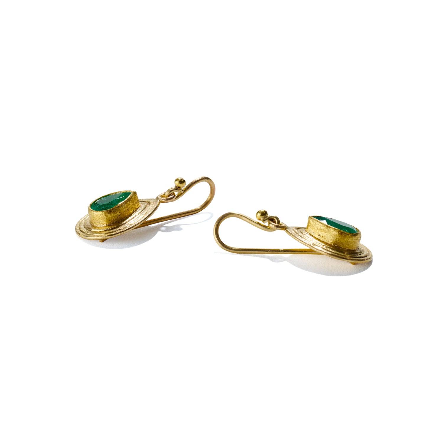 Faceted Emerald Drop Earrings