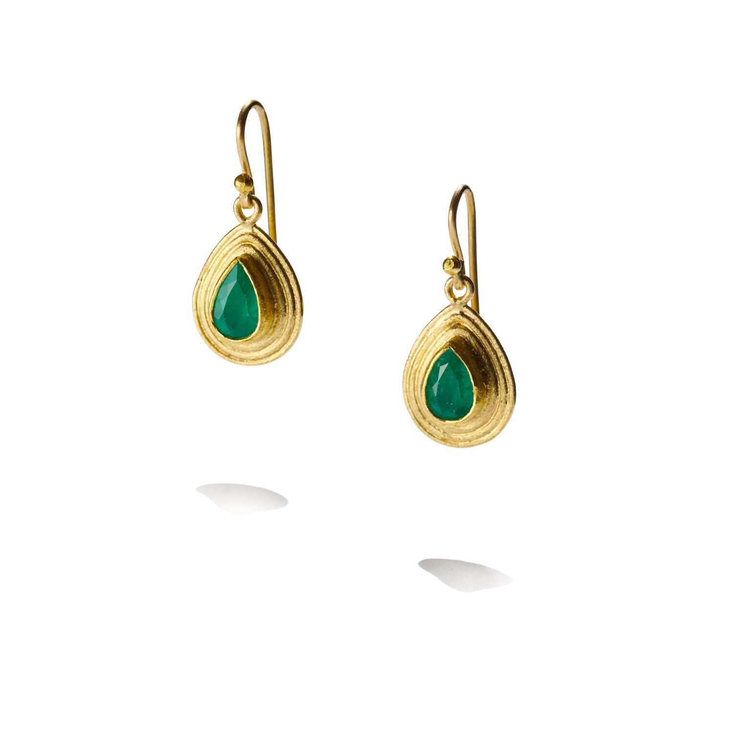 Faceted Emerald Drop Earrings