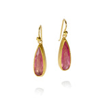 Slim Pink Tourmaline Earrings