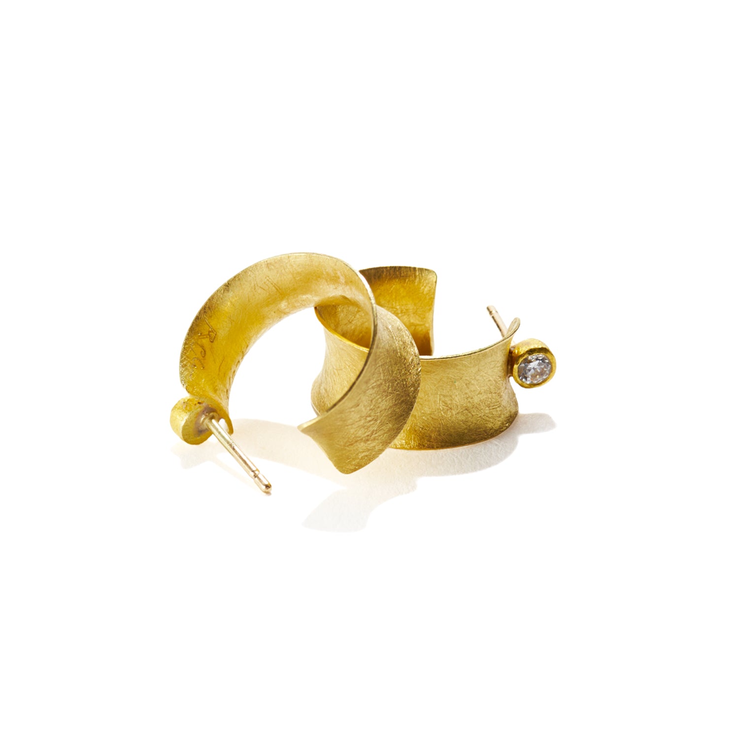 Gold Concave Hoop Earrings