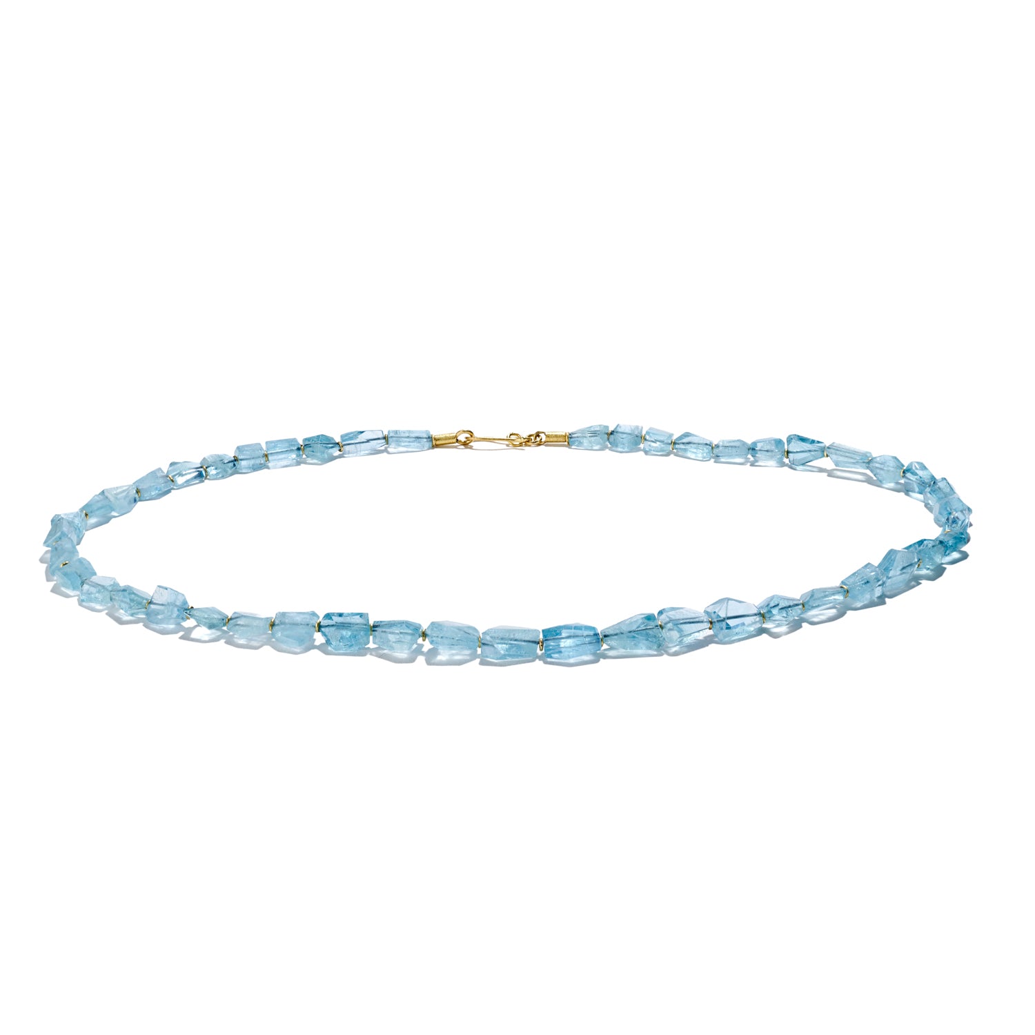 Faceted Aquamarine Beaded Necklace