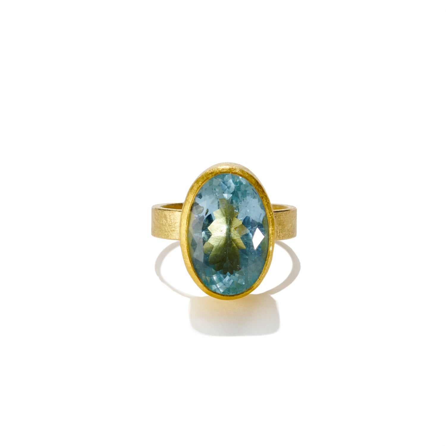 Oval Solitaire Aquamarine Ring
