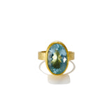 Oval Solitaire Aquamarine Ring