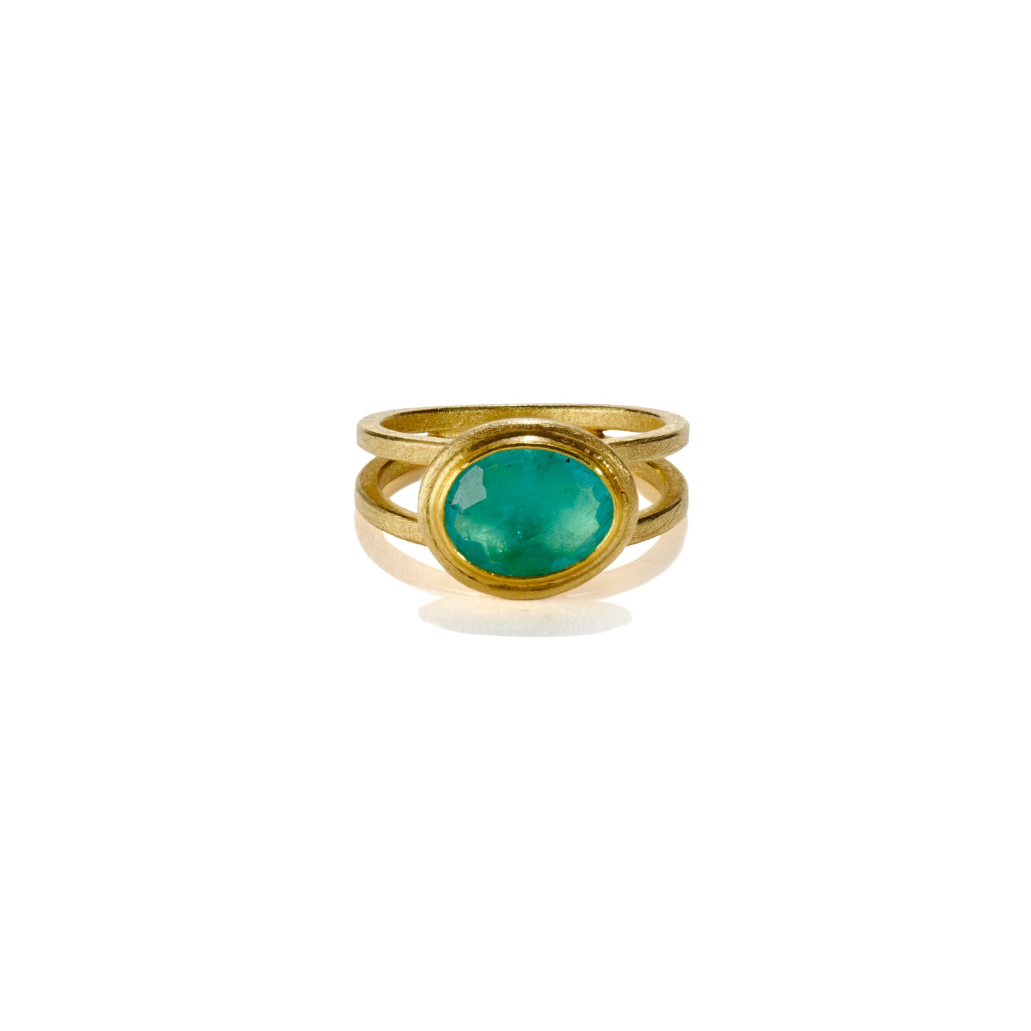 Gold Split Band and Tourmaline Ring