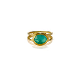 Gold Split Band and Tourmaline Ring