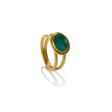 Gold Split Band and Tourmaline Ring