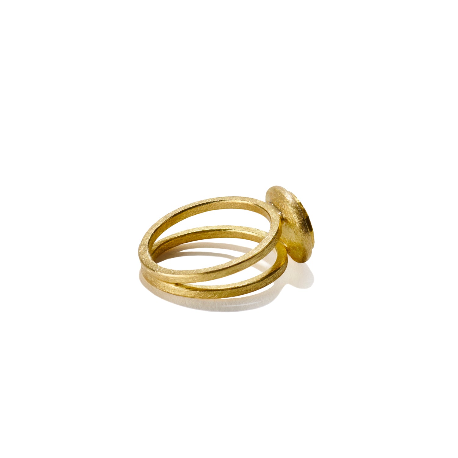 Gold Split Band and Tourmaline Ring