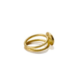 Gold Split Band and Tourmaline Ring