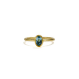 Petite Solitaire Aquamarine Ring