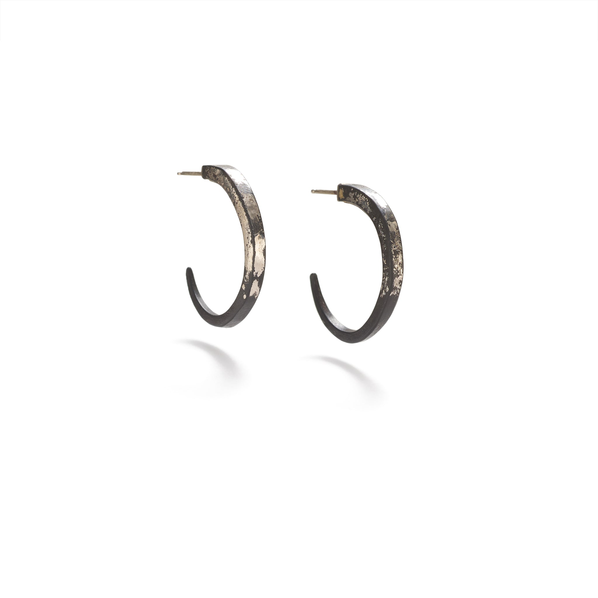 Small White Gold Dust Hoops