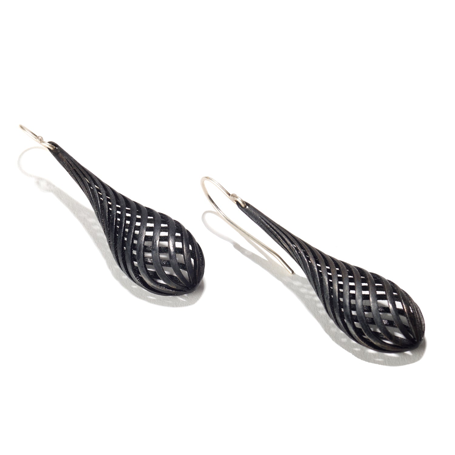 Blackened Fire Scaled Swirl Earrings ~ Medium