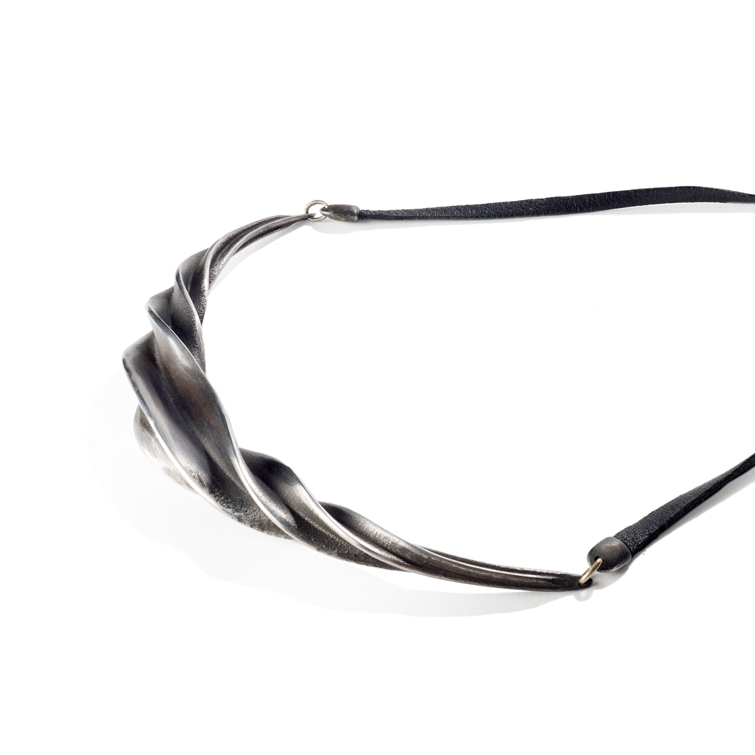 Fire Scaled Spiral Necklace with Leather Strap