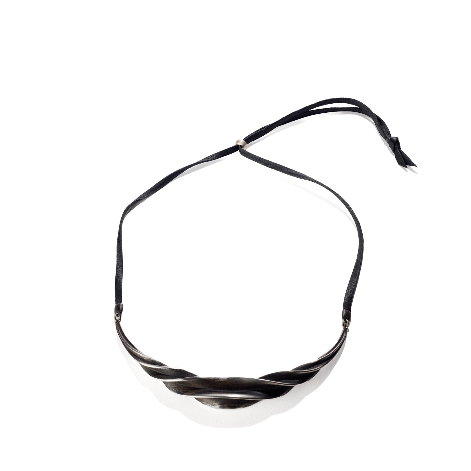 Fire Scaled Spiral Necklace with Leather Strap