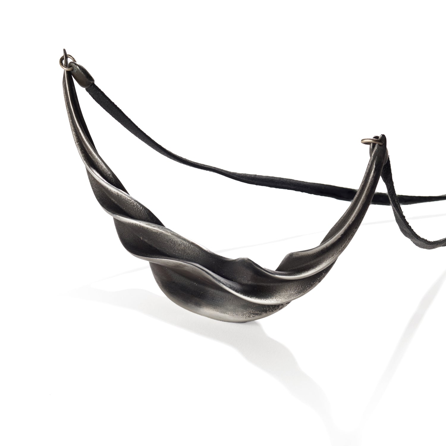 Fire Scaled Spiral Necklace with Leather Strap