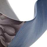 Small Arabesque Vessel in Light Gray & Blue