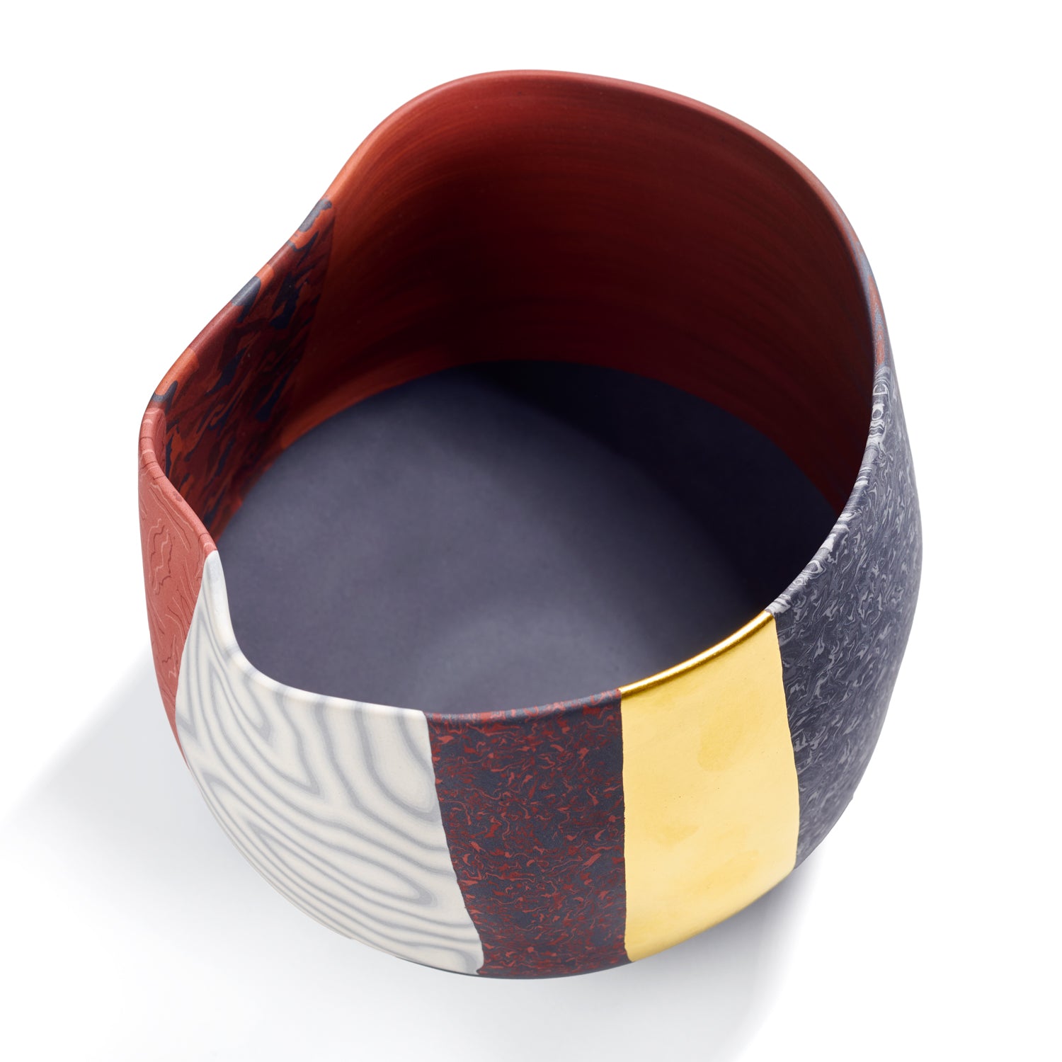 Small Bowl in Red with Gold Leaf I
