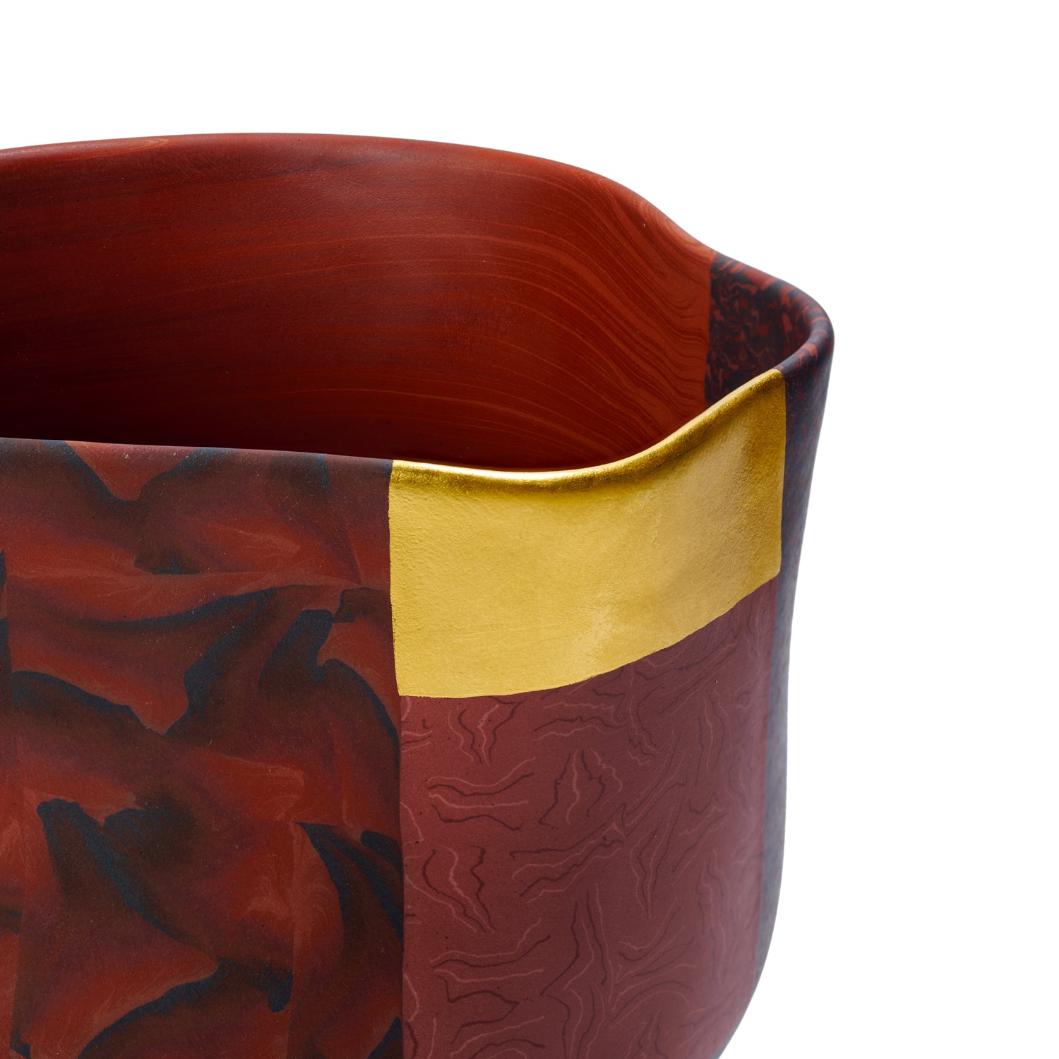 Small Bowl in Red with Gold Leaf II