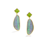Opal Slices & Peridot Earrings