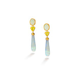 Crystal Opal & Canary Tourmaline Earrings