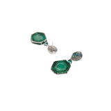 Trapiche Emerald, Lagoon Tourmaline & Opal Earrings
