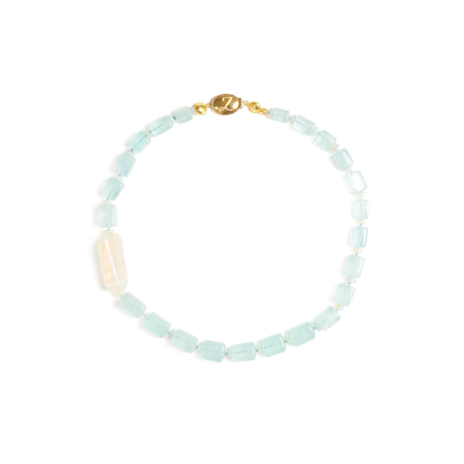 Aquamarine & Crystal Opal Necklace