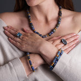 Black Opal & Gold Bead Bracelet