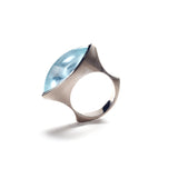 Aquamarine Marquis Sugarloaf Ring