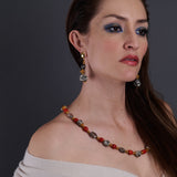 Spindle Whorl & Black Coral Earrings