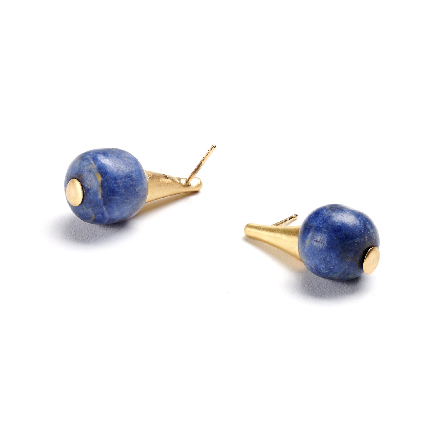 Pre-Columbian Lapis & Gold Earrings