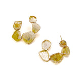 Yellow Diamond Slice Creole Earrings