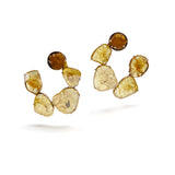 Yellow Diamond Slice Creole Earrings