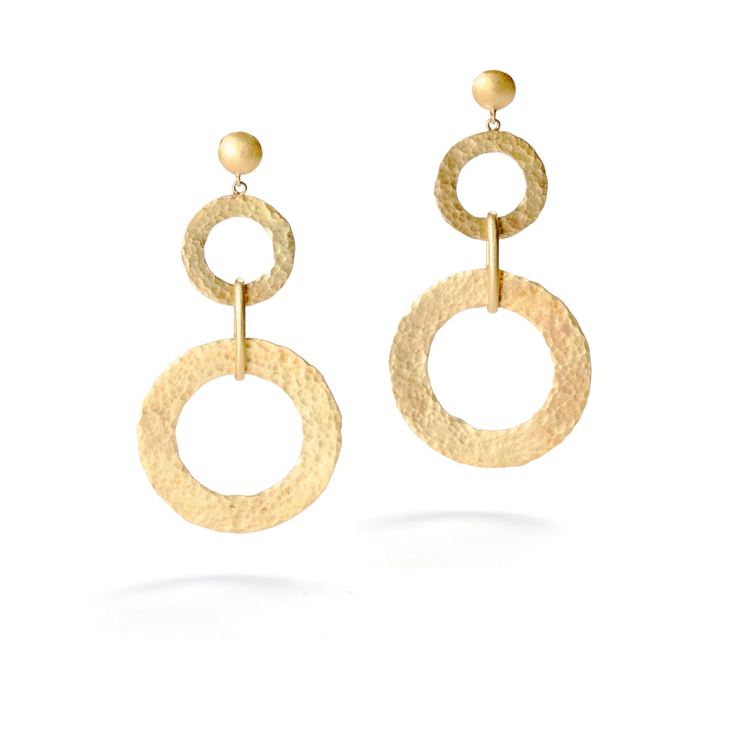 Hammered Gold Link Earrings