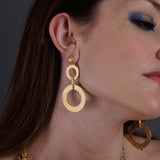 Hammered Gold Link Earrings