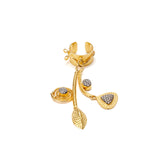 Gold & Diamond Dangle Ear Cuff