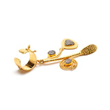 Gold & Diamond Dangle Ear Cuff