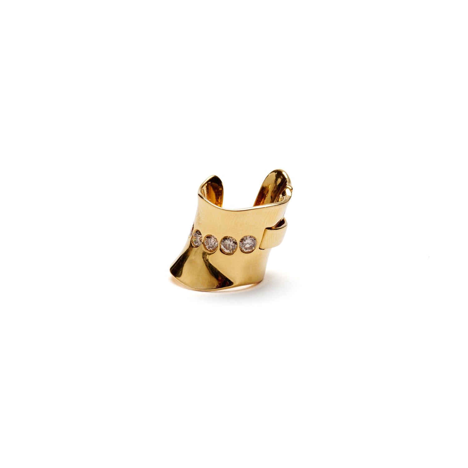 Gold & Brown Diamond Ear Cuff