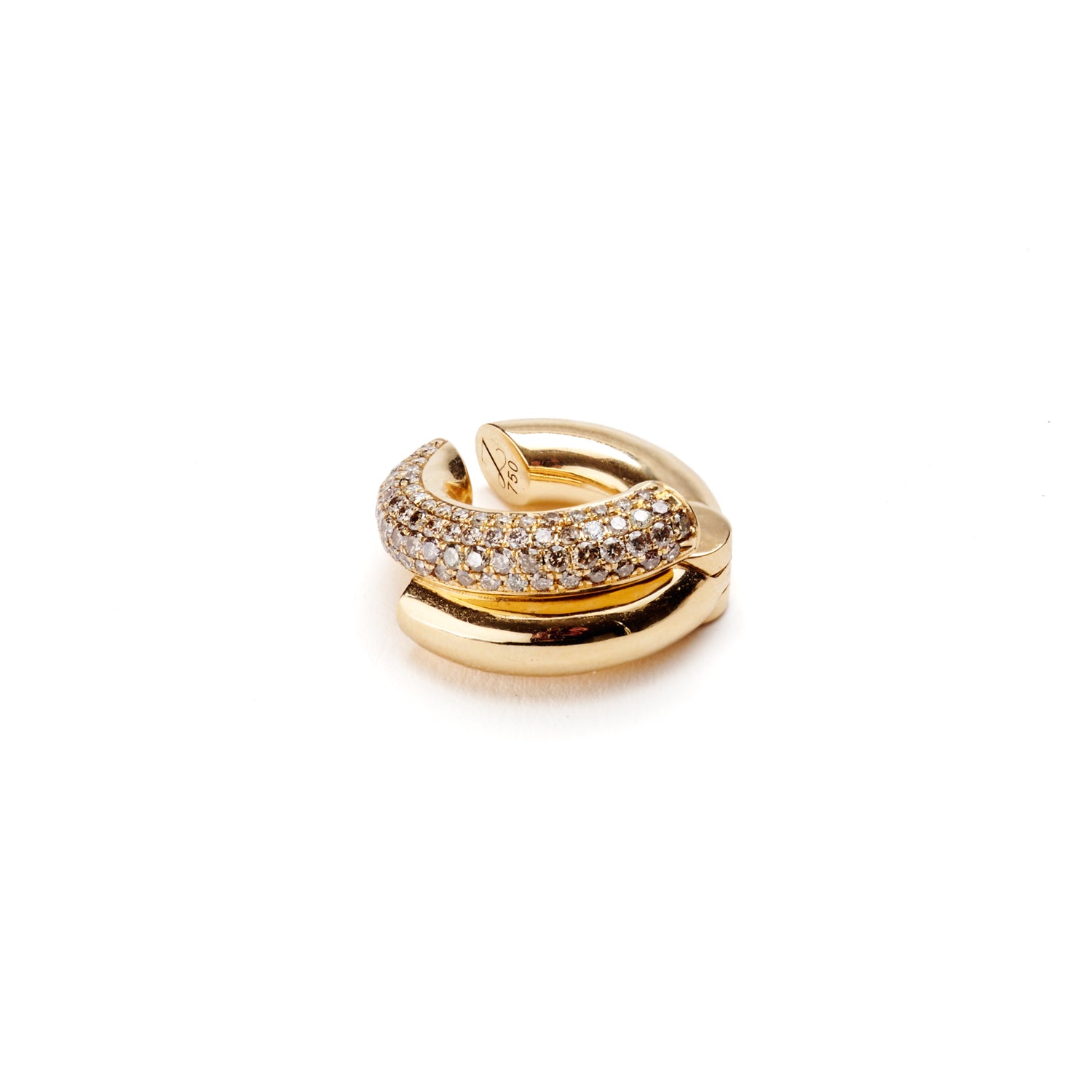 Double Ring Diamond Ear Cuff