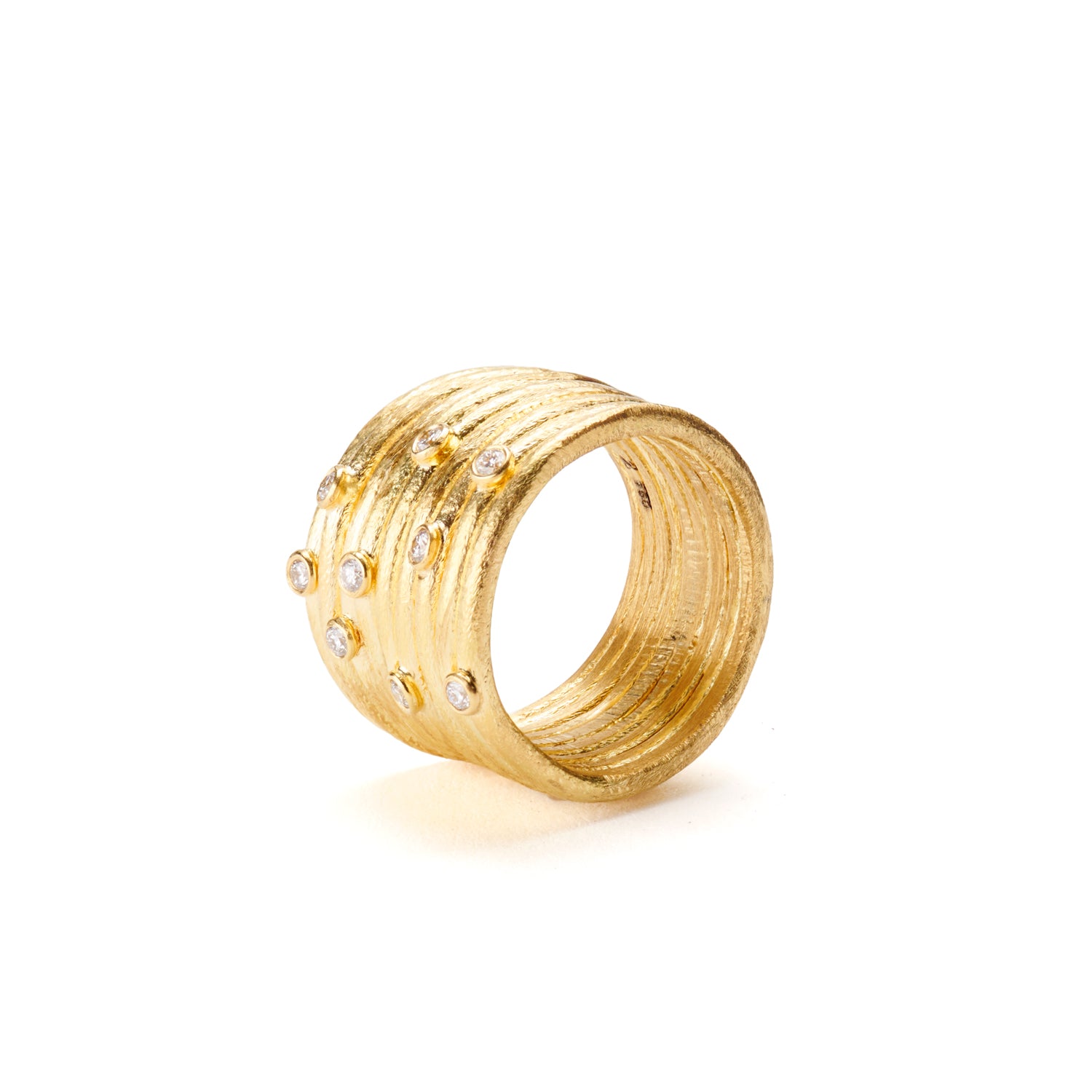 Spiral Cigar Wide Band Ring