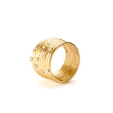 Spiral Cigar Wide Band Ring