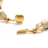 Neolithic White Jade & Rutilated Quartz Necklace