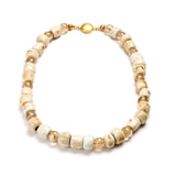 Neolithic White Jade & Rutilated Quartz Necklace
