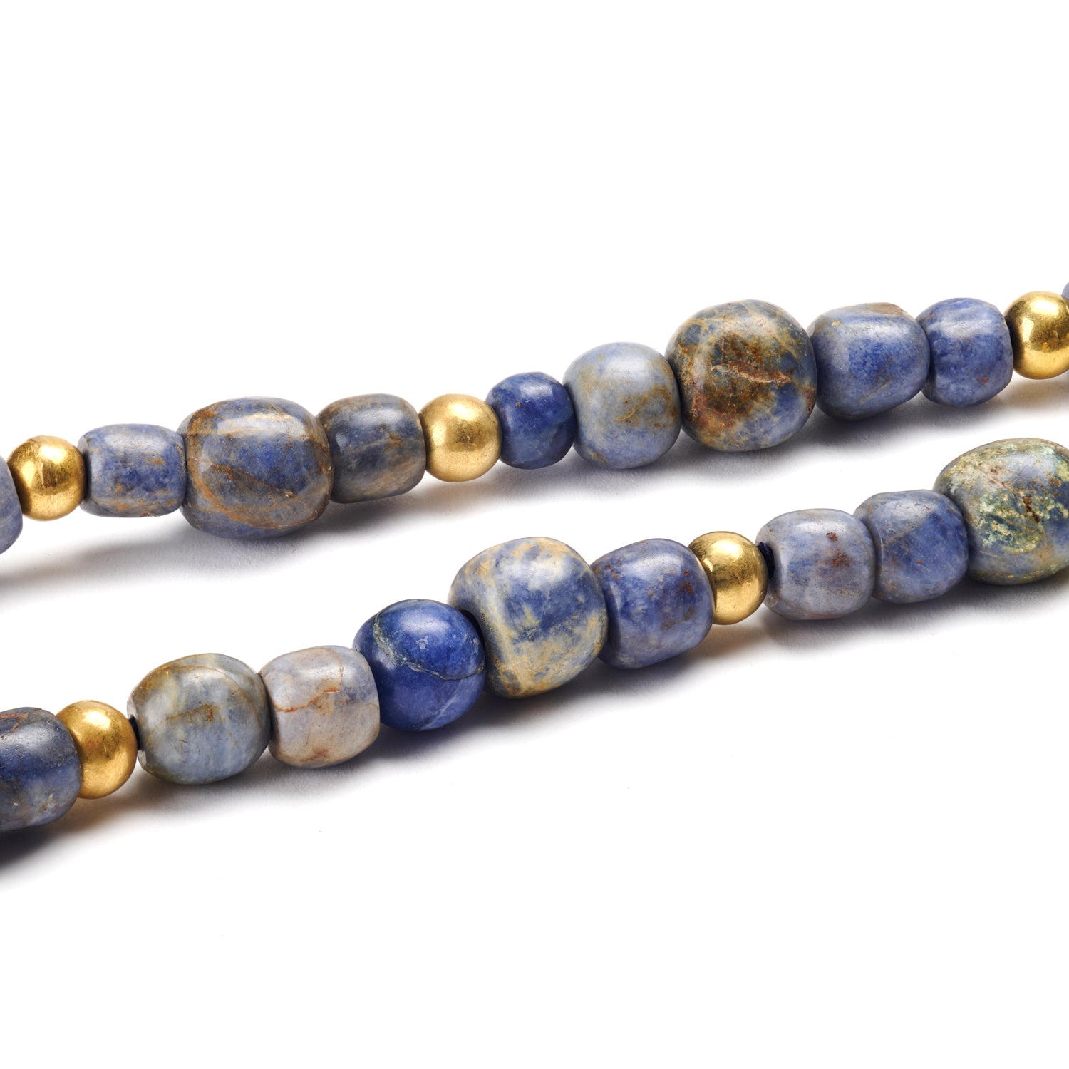 Pre-Columbian Lapis & Gold Bead Necklace
