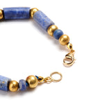Pre-Columbian Lapis & Gold Bead Bracelet