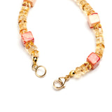 Italian Coral Cube & Citrine Bracelet