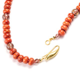 Italian Coral & Rutilated Quartz Necklace
