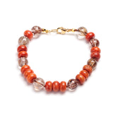 Italian Coral & Rutilated Quartz Bracelet