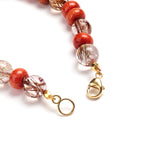 Italian Coral & Rutilated Quartz Bracelet