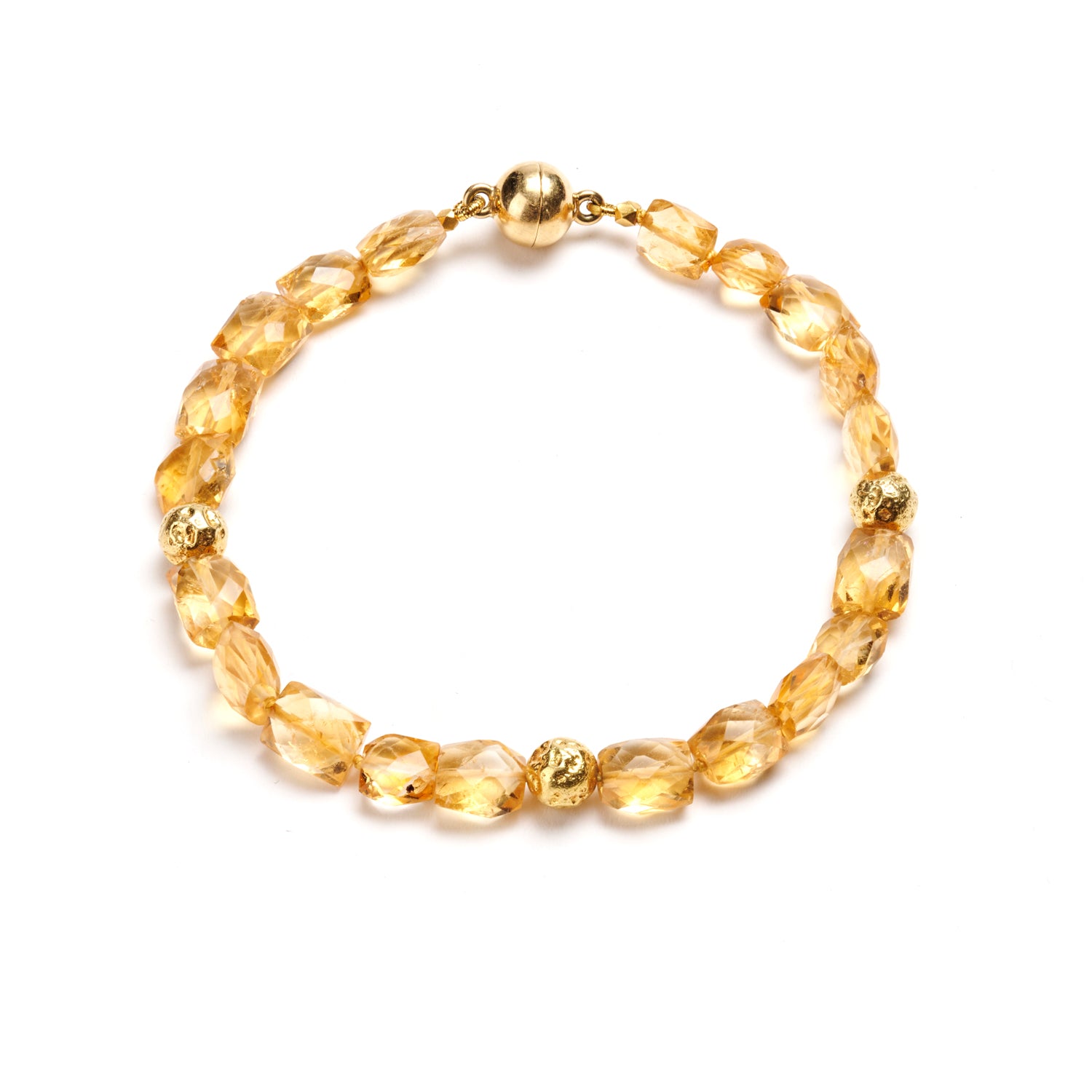 Faceted Citrine Bead Bracelet