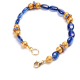 Kyanite & Gold Bead Bracelet