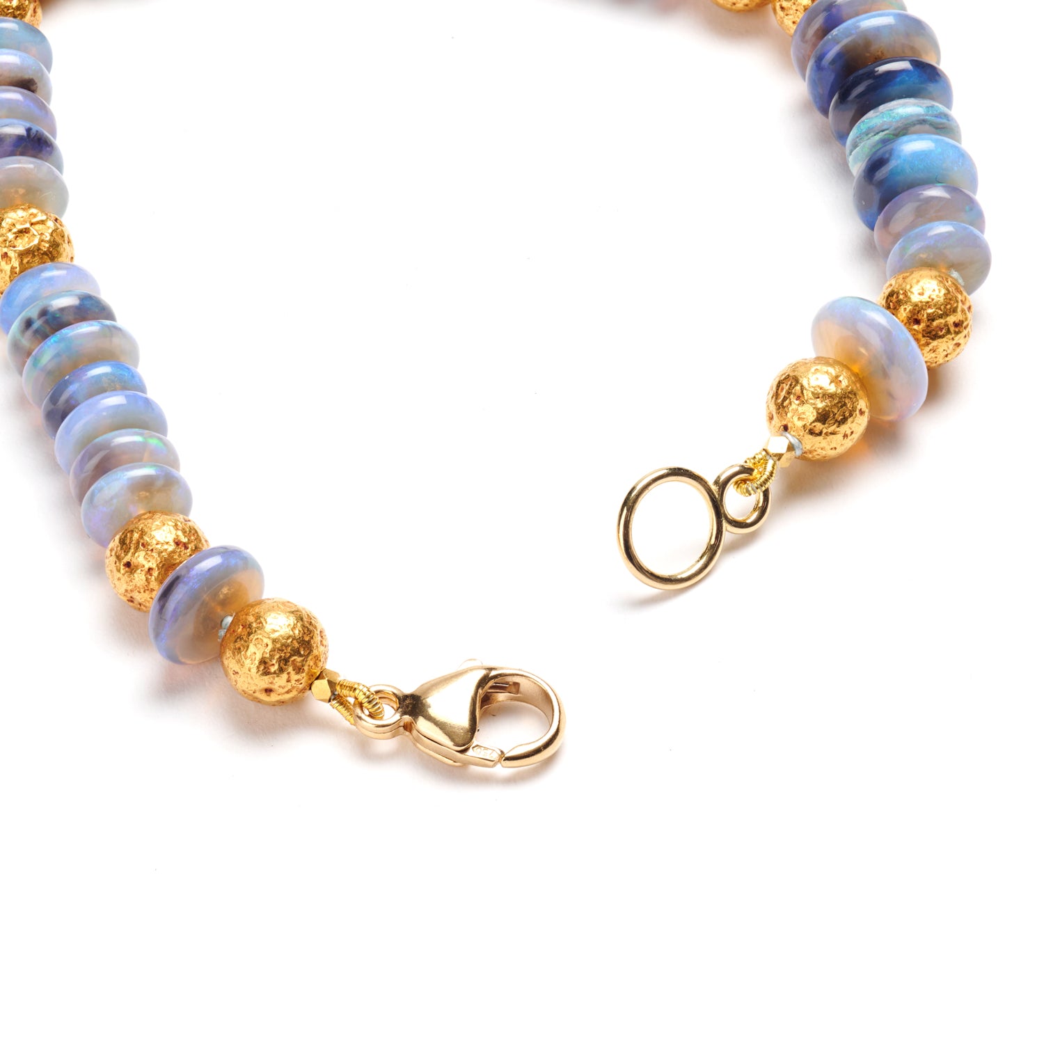 Black Opal & Gold Bead Bracelet